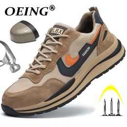 Zapatos de seguridad para hombre, botas de trabajo indestructibles para hombre, zapatillas de deporte a prueba de perforaciones con punta de acero, calzado protector para adultos 231225
