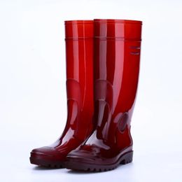 Bottes de pluie de travail de sécurité pour hommes chaussures d'eau imperméables en PVC bottes de pluie d'hiver automne bottes de pluie antidérapantes à hauteur des genoux galoches en caoutchouc pour hommes 240125