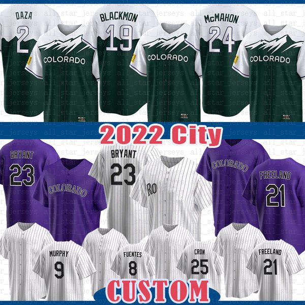 Maillot de baseball Colorado Kris Bryant Charlie Blackmon C.J. Cron Yonathan Daza Sam Hilliard Garrett Hampson Chad Kuhl Marquez allemand Robert Stephenson Kyle Freeland