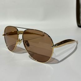 Lunettes de soleil pour hommes Sardine Aviator For Womens Pilot Gold Metal Frame Bio Nylon Lences Designer de Luxe Lunetes de Soleil Eyewear et Original Box