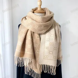 Bufanda de diseñador de moda para mujer Diseñadores de bufanda de cachemira echarpe hombres borla invierno schal letras completas sciarpa suave lana cálida bufandas de lujo clásico gris caqui E23