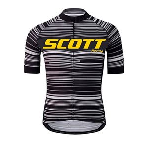 MENS SCOTT Team Cycling Jersey Colures courtes Road Biking Shirt Summer Mtb Tops Brestable Outdoor Sports Uniforme Y22091304