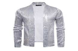 Cardigan de lentejuelas para hombres nuevos hombres 2020 Manga larga Fit Sweater Fashion Farty Sweet Dance Singer Night Night Club Club Pull Homme2506530