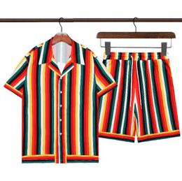 Set à hommes 2 pièces Shorts de chemise de créateurs slim shirts de luxe silky