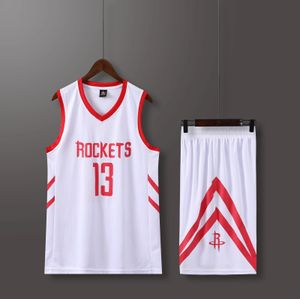 Mentiers Set Rockets No. 13 Basketball Jerseys Primary Game Team Short Sleeve Uniform Training gilet and short 240408