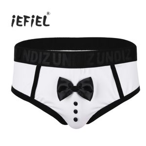 Hommes Sexy Mode Culotte Doux Lingerie Couleur Splice Mignon Noeud Papillon Nouveauté Smoking Mémoires Sous-Vêtements pour Hommes Jockstraps Slip