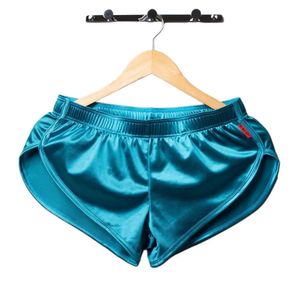 Mentes sexy pyjamas boxer shorts lisses sous-vêtements en soie hommes sommeil sommeil bottons de maison bacs de culotte masculine 240509
