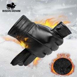 Mens Gants en cuir en peau de mouton hivernal