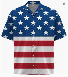 Mens American Flag Print Casual Shirt Independence Day T-shirt American Flag Sublimation Eagle Top Print Art Art Short T-shirt Plus taille