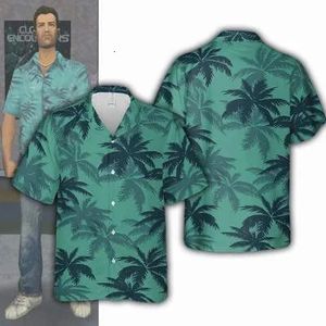 Chemise pour hommes, personnage de jeu, même Style, manches courtes, cubain, surdimensionné, hawaïen, impression 3D, vacances d'été, 240201
