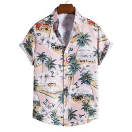 Chemise pour hommes hawaii fashion d'été plage décontractée plage à manches courtes à manches courtes à manches masculines à imprimé floral tropical top top chemisier dames unisex oversize oversize