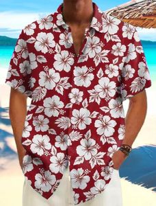 Chemise masculine Summer Hawaiian Shirt Cascild Shirt Shirt Beach Shirt Short Flower Plantes Floride Hawaiian Holiday Clothes Vêtements 240520