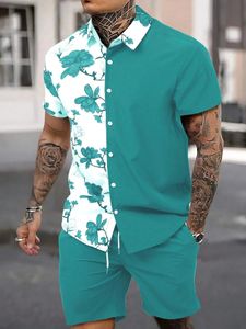Chemise masculine Summer Mens Design Fashion Design Short Shirt 3D Shirts imprimés en plein air