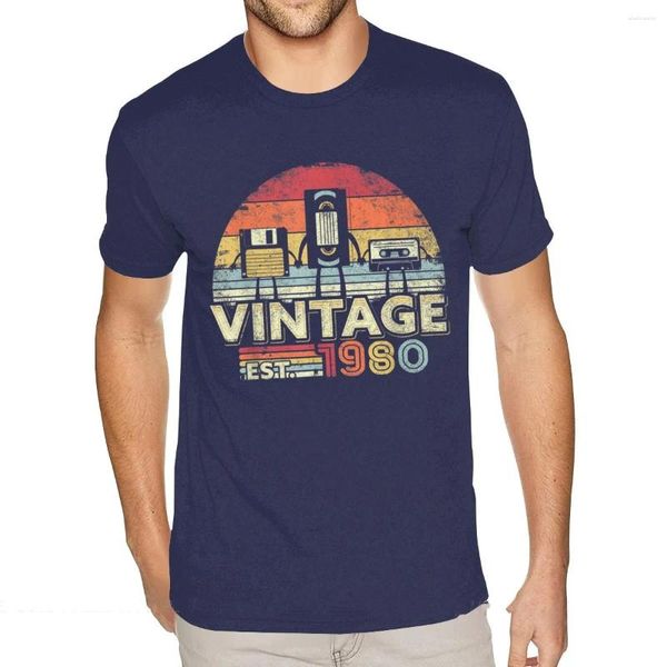 Chemises pour hommes 1980 chemise vintage cadeau d'anniversaire t-shirts drôle de musique technologique