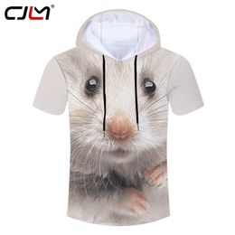 Heren Shirts Casual Dierlijke Witte Muis Met Capuchon T-shirt Drop Zomer China 3D T-shirt Leveranciers Groothandel 220623