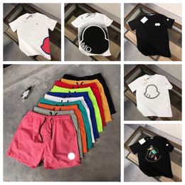 Heren overhemden Designer T-shirts Frankrijk overhemd Vakantie poloshirts met korte mouwen Casual letters bedrukt Tops Dames katoenen T-shirts met ronde hals Zomerstrand Sneldrogende shorts