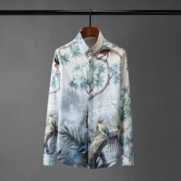 Camisas para hombre de lujo digital todo impreso vestido de fiesta de manga larga más tamaño 4xl moda delgada casual286v