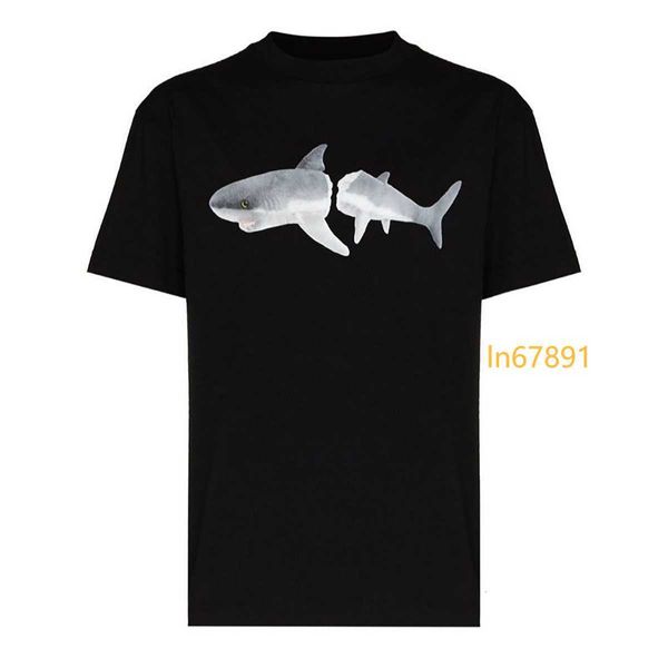 Camisas para hombre Plam Diseñador Broken Shark Negro Blanco Camiseta Corta Seelve Verano Gráfico Camisetas Algodón Casual Lujo Hip Hop Streetwear 2024