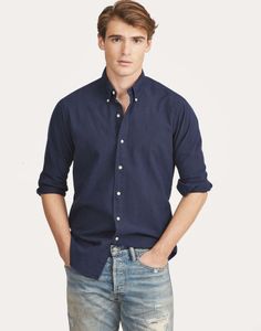 Мужские рубашки Топ блузка с вышивкой и длинными рукавами, однотонная приталенная повседневная деловая одежда, рубашка с длинными рукавами Normal35878