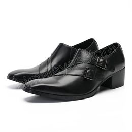 Chaussures masculines Chaussures habillées en cuir authentiques pour hommes Chaussure de commerce noir