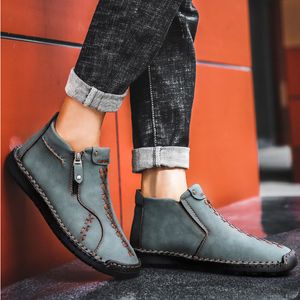 Mens Shoes Vente chaude automne grande taille hommes bottes mode hommes bottines en plein air en cuir respirant hommes baskets chaussures décontractées Zapatos De Hombre