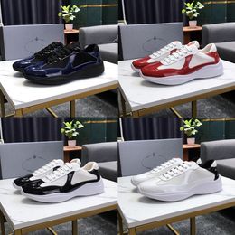 Chaussures pour hommes P Americas Cup Sneakers Tissu de cuir breveté supérieur