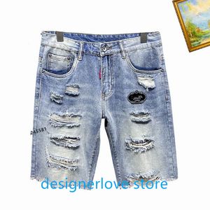 Heren korte jeans designer shorts voor mannen paarse dames broeken merk zomer high street retro rechte regelmatige denim gewassen oude Jean Man outfit