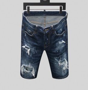 Heren korte jeans rechte gaten strak Jean Night Club Blue Cotton Summer Men Everyday Casual Ripped broek Leisure Neem contact met mij op voor M6421383