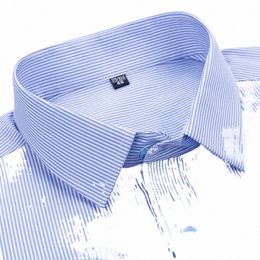 heren shirt met korte mouwen busin casual klassieke geruite geruite mannelijke sociale dr-shirts paars blauw 5xl plus groot formaat m8xc #