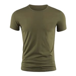 Camiseta de manga corta para hombres Camiseta Summer Plain Casual Muscle Crew Teck Slim Fit Tops Transportable Camiseta Camiseta 240419