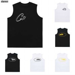 Hommes manches courtes Corteizs Alcatraz T-shirt hommes gilet Vintage graphique impression Hip Hop rue manches courtes T-shirts tendances de la mode Royaume-Uni perceuse vêtements gilet zx