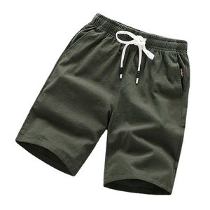 Heren shorts 2022 gevoerde katoenen linnen zomer casual man broek Bermuda ademende strandbordshorts mannen zweetwedstrijd z0216