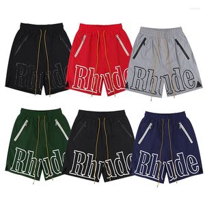 Heren shorts 2023SS Fenghuo Rhode Silver Zipper Aangepaste hardwarekopbroek Touwmetaal