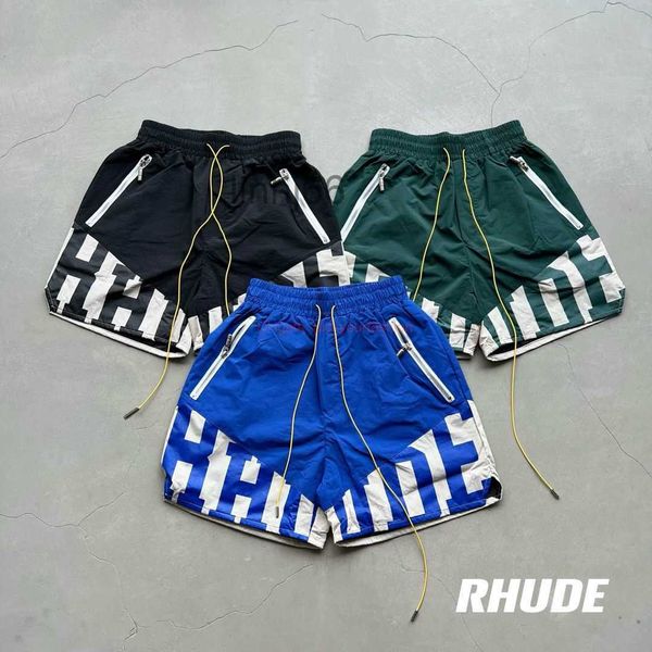 Pantalones cortos para hombre 40offmens Diseñador Moda corta Ropa casual Playa Canned Rhude 23FW High Street Industria pesada Empalmada Pareja tejida suelta CapriS2IG