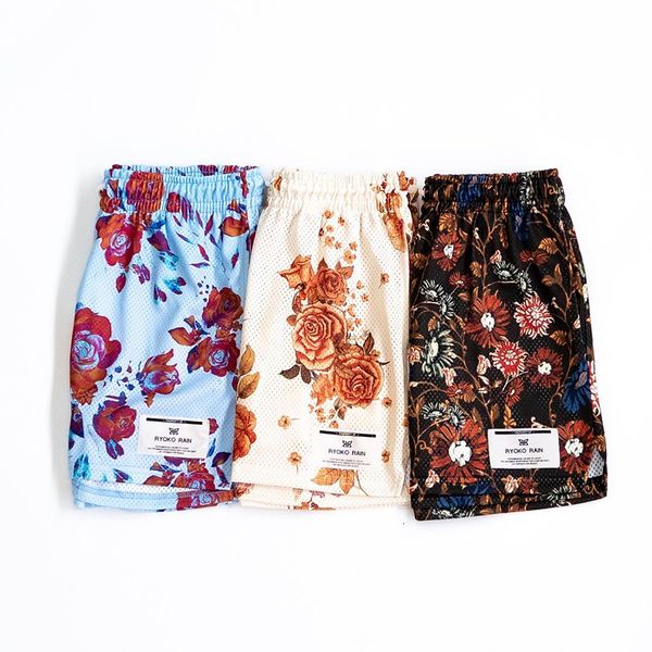 Shorts pour hommes marque RYOKO RAIN hommes décontracté maille mode sport de rue basket-ball pantalon motif floral gymnase 230511
