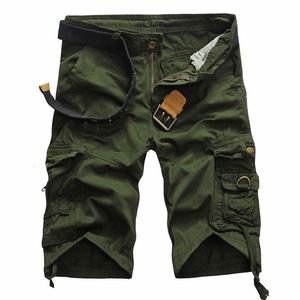 Heren Shorts Cargo Mannen Koele Effen Kleur Zomer Katoen Mode Casual Korte Broek Merk Kleding Comfortabele Camo 230714