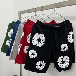 Herenshorts Designershorts Denim Tear Shorts Bloem Priting Katoen Zomerstrandbroek Heren Dames Shorts Pant Fashion Streetwear Broek Hip Hop modebroek