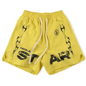 Pantalones cortos para hombre de verano Diseñadores Pantalón corto casual baloncesto Hellstar amarillo deporte pantalón corto para correr Hip Hop bolsillo deporte Streetwear