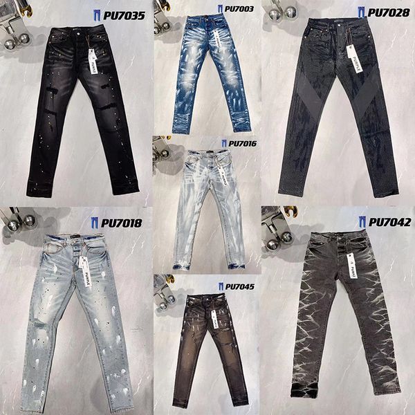 Purple Jeans Hommes Femmes Designer Jeans En Détresse Ripped Bikers Denim cargo Pour Hommes Femmes Mode Mans Pantalon Noir