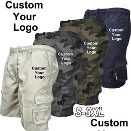 Shorts pour hommes Fashion Cargo personnalisés votre logo mti-poches en vrac Pantalon décontracté pantalon des vêtements de livraison d'été masculin