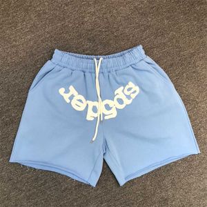 Heren Shorts Foam Print Sp5der Young Thug 555555 Wo Paarse Shorts Mannen Vrouwen Spider Wed Oversized Rijbroek J230503