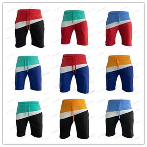 Herenshorts voor de zomer contton tech stof multi color splicing desinger logo print Stiksels cores casual sportbroek Loose Street Leisure Fashion pantaloness