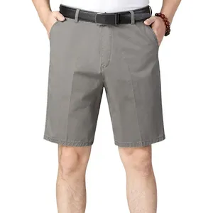 Heren shorts grootvader dagelijkse broek formele zakelijke stijl knielengte met ritsknopsluiting zijzakken voor vader