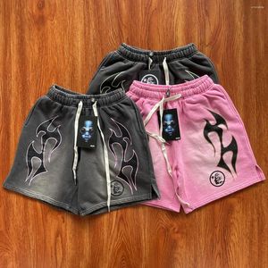 Hellstar – short pour hommes, pantalon court en coton pour Couple, pantalon de survêtement ample rose décontracté pour tous les jours, Style d'été Y2K