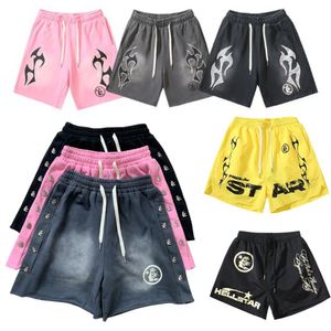 Hommes Shorts Hellstar Survêtement Hell Star Chemise Classique Flamme Lettre Imprimer Hommes Vêtements Femmes Pantalons Courts Streetwear Hommes Cordon Jogger Pantalon De Survêtement