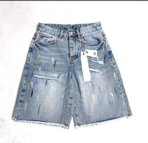 Shorts pour hommes jeans concepteur jean court décontracté mince peinture à la glissière zipper patch denim short pour hommes street pu1144