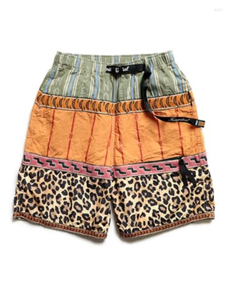Shorts pour hommes Kapital japon Style plage hawaïenne tigre léopard couture mode japonaise décontracté Camouflage pantalon ample