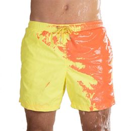 Pantalones cortos para hombre Cambio mágico Color Playa Verano Hombres Natación Troncos Traje de baño Traje de baño Pantalones cortos de baño de secado rápido Pantalón Drop 230404