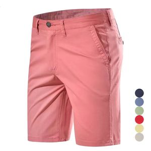 Heren shorts mannen zomer katoen midden taille mannelijke luxe casual zakelijk bedrukt strand stretch chino klassiek fit short homme 230519