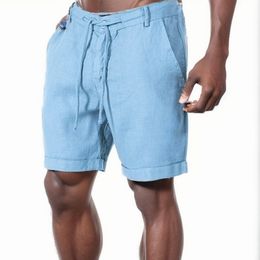 Hommes Shorts Hommes Imitation Coton Lin Mâle D'été Respirant Pantalon Court Solide Couleur Pantalon Fitness Streetwear 230714